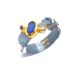 Pierścionek z opalem srebro "Mysterious " | Fröhlich Design