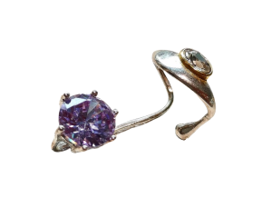 Nausznica z fioletową cyrkonią DK013/lewa Fröhlich Design