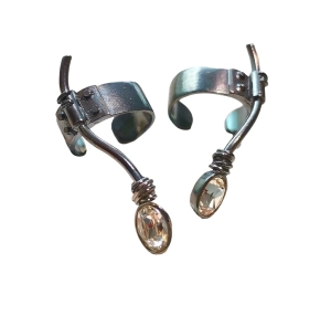 Nausznica z białą cyrkonią DK021/prawa Fröhlich Desing