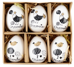 Ozdoby wielkanocne: zestaw jajek w pudełku "Happy Easter"