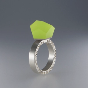 Top złocony VU 12 mm (kryształ) do pierścionka Neon Yellow | Fruit Bijoux