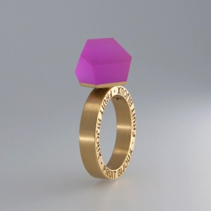 Top złocony VU 12 mm (kryształ) do pierścionka Magenta Pink | Fruit Bijoux