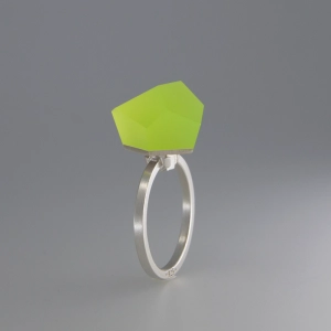 Top złocony VU 12 mm (kryształ) do pierścionka Neon Yellow | Fruit Bijoux