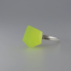 Top złocony VU 12 mm (kryształ) do pierścionka Neon Yellow | Fruit Bijoux