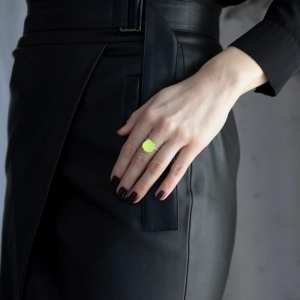 Top złocony VU 12 mm (kryształ) do pierścionka Neon Yellow | Fruit Bijoux
