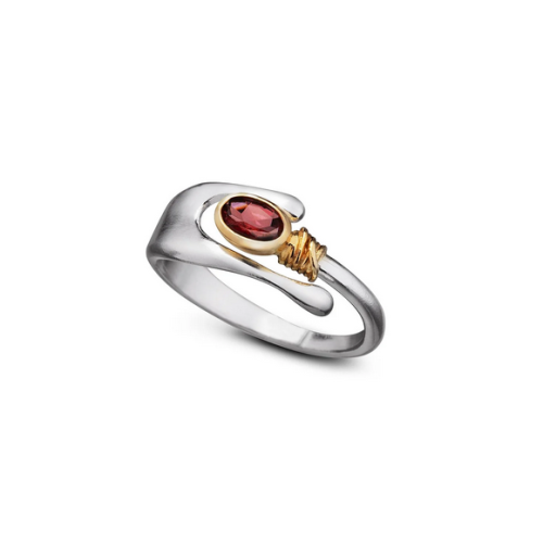 Pierścionek  z granatem "Empathy " DP006 | Fröhlich Design