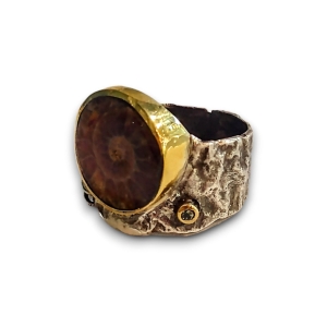 Pierścionek z amonitem srebro DP095  | Fröhlich Design