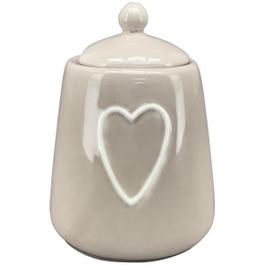 Cukiernica ceramiczna z serduszkiem beż
