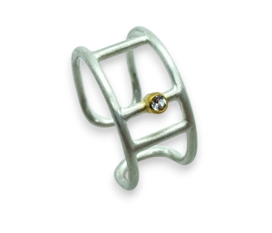 Pierścionek z białym topazem srebro DP035 Fröhlich Design