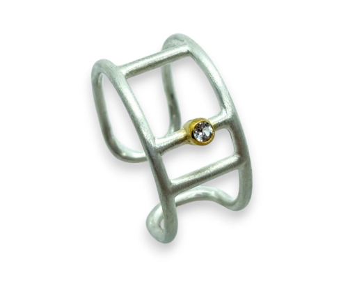 Pierścionek z białym topazem srebro DP035 Fröhlich Design