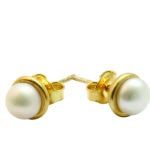 Kolczyki z perłą srebro złocone