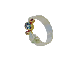 Pierścionek z topazem niebieskim "Mysterious " | Fröhlich Design