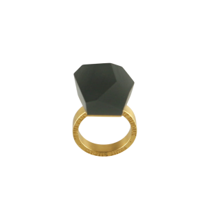 Top złocony VU 16 mm (kryształ) do pierścionka Anthracite Grey | Fruit Bijoux