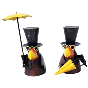 Nakładka na płot : kruk z parasolką