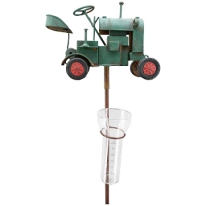 Ozdoba ogrodowa z miernikiem deszczu: traktor 190
