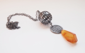 Silberkette mit Bernstein 2
