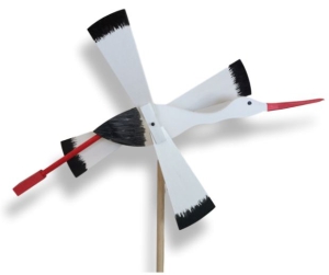 Windspiel aus Holz - Storch 