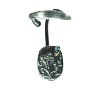 Nausznica z niebieską cyrkonią DK010/lewa | Fröhlich Design