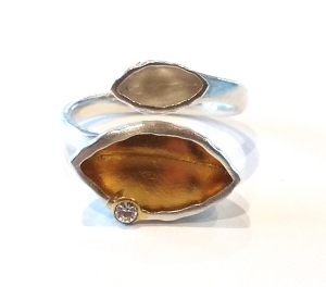 Pierścionek z białą cyrkonią DP004  Fröhlich Design