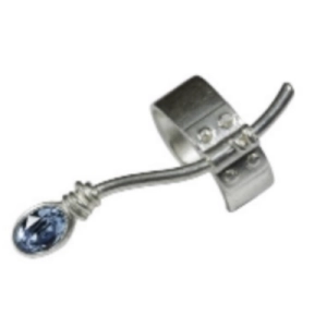 Nausznica z niebieską cyrkonią DK021/prawa Fröhlich Desing