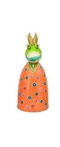 Fence Stool Frog with Colourful Dots Metal Painted