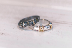 Pierścionek z cyrkoniami srebro "The dark twinkle" | Fröhlich Design
