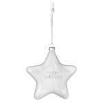 Ozdoba na choinkę: szklana bombka - gwiazda "Merry Christmas"