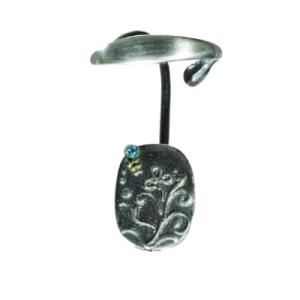 Nausznica z niebieską cyrkonią DK010/prawa Fröhlich Design