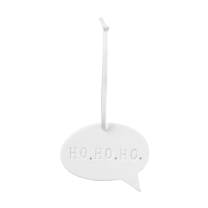 Ozdoba na choinkę: porcelanowa zawieszka "Ho Ho Ho"