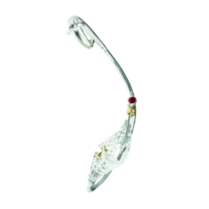 Nausznica "Earcuff two parts" z czerwoną cyrkonią - lewa | Fröhlich Design