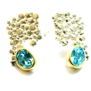 Kolczyki z niebieską cyrkonią "Ball earrings"| Fröhlich Design