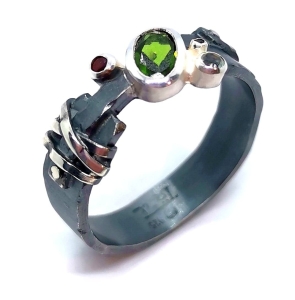 Pierścionek z turmalinem srebro "Mysterious " | Fröhlich Design