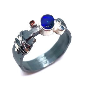 Pierścionek z opalem srebro "Mysterious " | Fröhlich Design