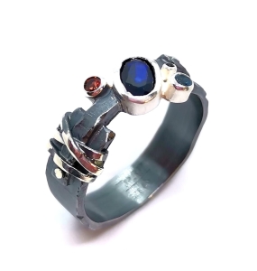 Pierścionek z opalem srebro "Mysterious " | Fröhlich Design