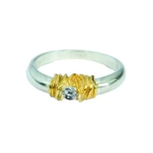 Pierścionek z białą cyrkonią srebro "Botanic Twinkle" | Fröhlich Design