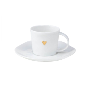 Porcelain  espresso cup: gold heart