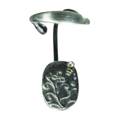 Nausznica z biała cyrkonią DK010/lewa | Fröhlich Design