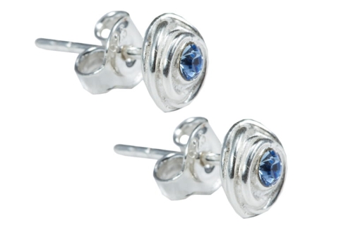 Kolczyki z niebieską cyrkonią srebro DK018  | Fröhlich Design