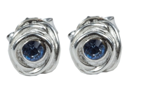 Kolczyki z niebieską cyrkonią srebro DK018  | Fröhlich Design