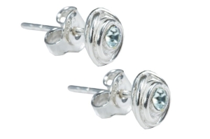 Kolczyki z białą cyrkonią srebro DK018  | Fröhlich Design