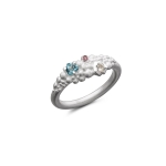 Pierścionek "3 stones between silver pearls" | Fröhlich Design