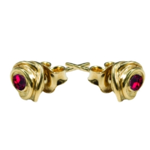 Kolczyki z czerwoną cyrkonią złocone  DK018 Fröhlich Design