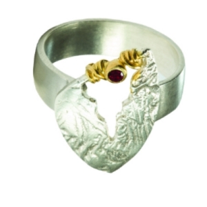 Pierścionek z granatem srebro DP015 Fröhlich Design