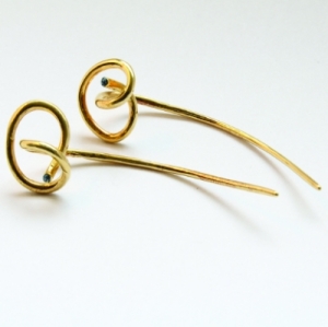 Kolczyki srebro "złocone pętelki" | Fröhlich Design