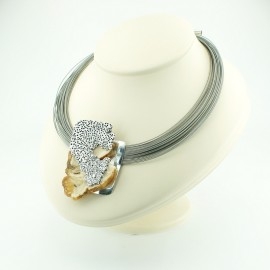 Necklace amber and silver N336N