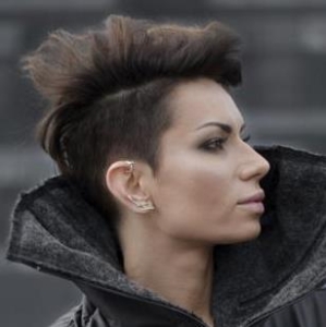 Nausznica "Earcuff two parts" z białą cyrkonią - lewa | Fröhlich Design