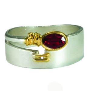 Pierścionek  z granatem DP004  Fröhlich Design