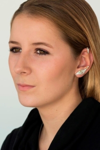 Nausznica "Earcuff two parts" z białą cyrkonią - lewa | Fröhlich Design