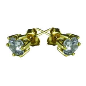 Kolczyki z białą cyrkonią złocone  DK016 Fröhlich Design