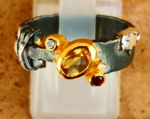 Pierścionek z cytrynem srebro "Mysterious " | Fröhlich Design